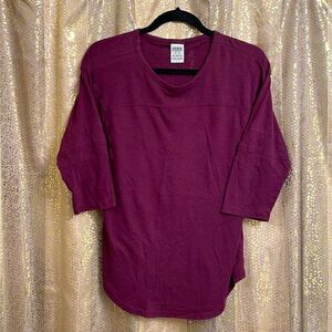 Victoria’s Secret PINK maroon wine colored dolman sleeve shirt, size XS